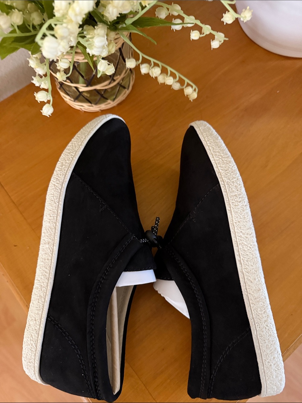 Lucky Brand Black Suede Slip-On Sneakers with White Sole - Picture 9 of 13